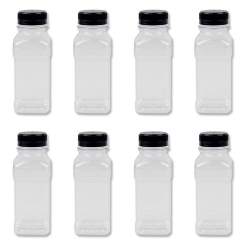 아이엔피 35파이 사각 쥬스병 13.6 x 4.8 cm, 200ml, 8개