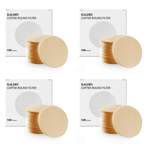칼딘 모카포트 포터필터 여과지 더치커피기구 올 라운드 필터 브라운 56mm, 100개입, 4개