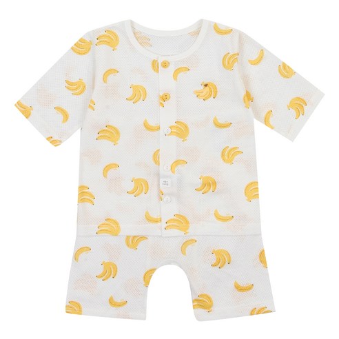 우리 아이 꿈나라 친구, 아가방 바나나 7부 오픈 내의 상하의 세트 신생아내복