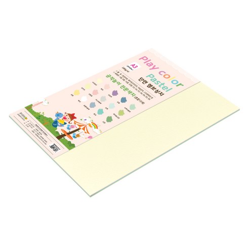 종이문화 플레이칼라파스텔 두꺼운 단면엠보싱지 15색 혼합색상 180g, 25개