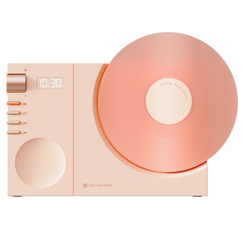 사운드룩 바이닐무드 LP 디지털 시계 블루투스 스피커 SL-BS800, 핑크