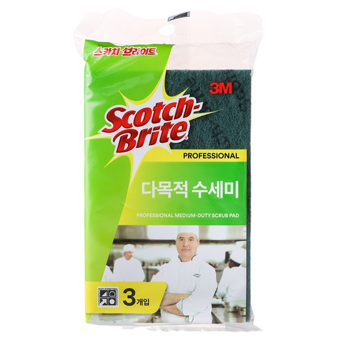 스카치브라이트 프로페셔널 다목적 수세미, 1개, 3개입