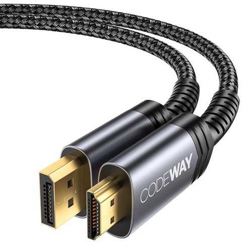 코드웨이 DP-HDMI 모니터 케이블, 혼합색상, 1개, 2m