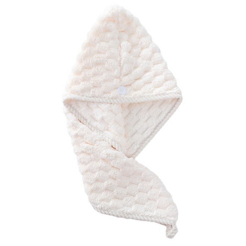 올웨일리 헤어 타월 터번 샤워캡 벨벳 수건 25 x 65 cm TSP1700, 베이지, 1개