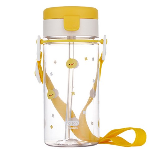 에디슨 유아용 프렌즈 흘림방지 에코젠 빨대컵 350ml, 1개, 오리 더기