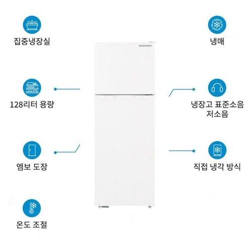 실용성과 디자인을 겸비한 메디하임 2도어 128L 냉장고: 1인 가구를 위한 스마트한 선택