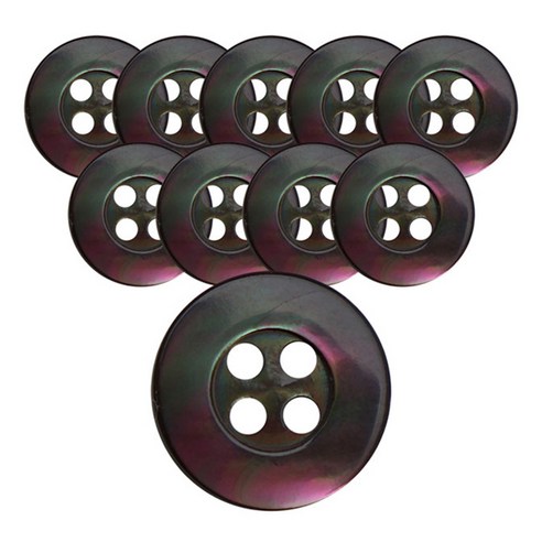 동대문단추왕 고급 리얼 자개 로고테 단추 10mm, TR 브라운, 10개