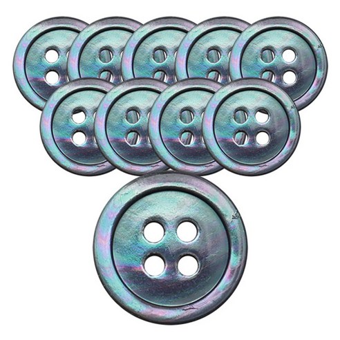 동대문단추왕 고급 리얼 자개 일반테 단추 10mm, TR 스모크, 10개