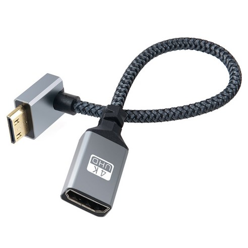컴스마트 HDMI F to Mini HDMI M 4K 60Hz UHD 꺾임형 변환 케이블 젠더 IH690, 1개