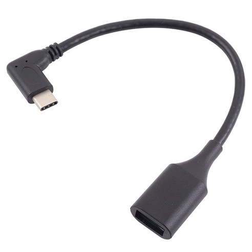Coms USB 3.1 Type C 젠더꺾임 USB 2.0 A to C타입 Black, 1개