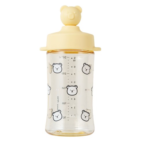 아키움 유아용 곰돌이 PPSU 빨대컵 260ml, 망고, 1개