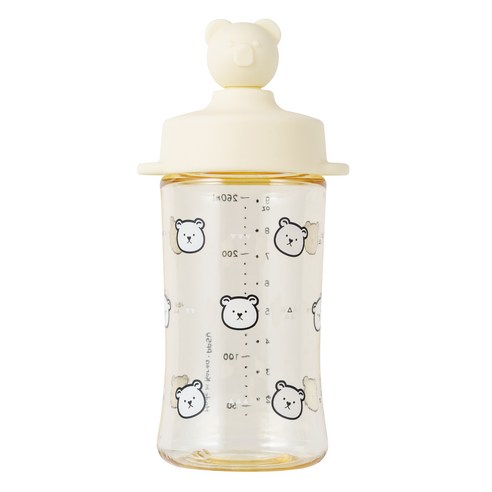아키움 유아용 곰돌이 PPSU 빨대컵 260ml, 바닐라, 1개
