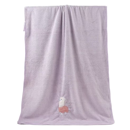 원이네 귀여운 양 디자인 바스타월 70 x 140 cm, 퍼플, 1개