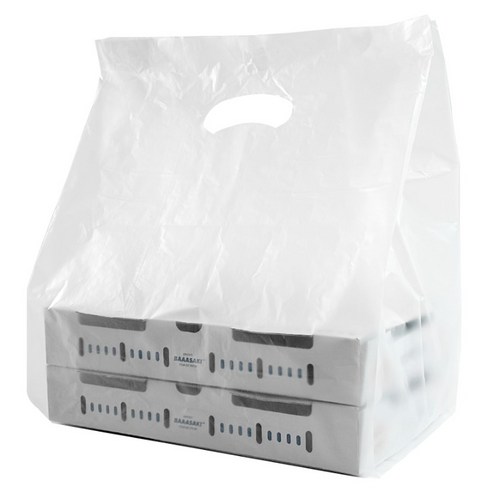 포장대장 HDPE 손잡이 비닐쇼핑백 가로 30cm x 폭 19cm x 높이 43cm, 1개, 100개입