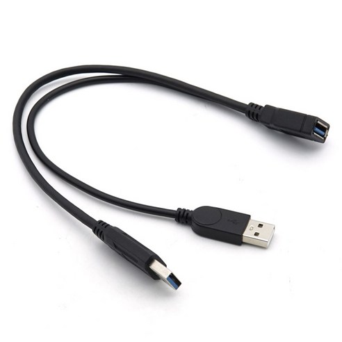 컴스 USB 3.0 A Y USB 3.0 A F to USB 3.0 A M USB 2.0 A M 케이블 IF348, 30cm, 1개