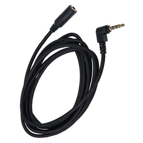 컴스 스테레오 AUX 3.5mm 4극 M 꺾임 to F 메쉬 구리 무산소동선 OFC 연장케이블 BD064, 1개, 2m