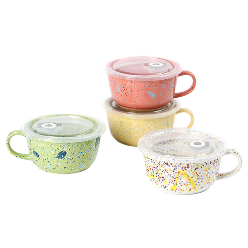 폴마르켄 전자렌지용 라면 찜기 600ml x 4종 세트, 가든 그린, 코랄 핑크, 머스타드 옐로우, 후르츠 화이트, 1세트