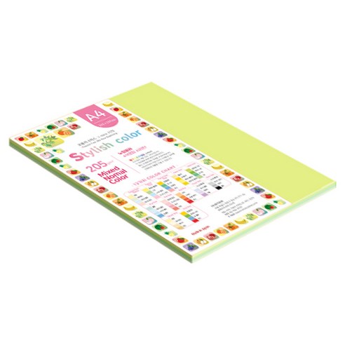 종이문화 SN 스타일리쉬 노멀 두꺼운 혼합색지 205g 05 Green Tone, 25개, A4