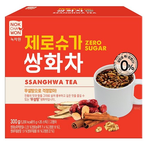 녹차원 제로슈가 쌍화차, 1개, 20개입, 15g