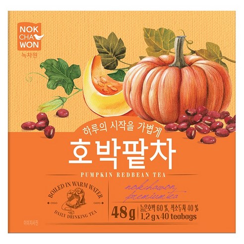녹차원 호박팥차, 1.2g, 1개, 40개입