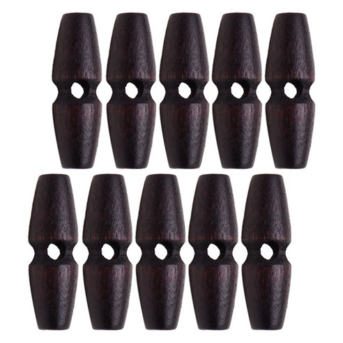 동대문단추왕 떡볶이 우드 장구 토글 단추 40mm, 진밤, 10개