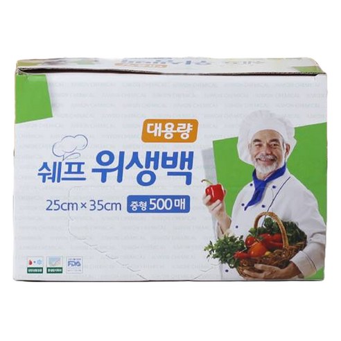 쉐프 대용량 위생백 25 x 35 cm, 1개, 500개입, 중(M)