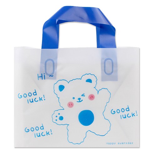 아이엔피 LDPE 손잡이 비닐백 대 40 x 30 cm, 03 굿럭베어, 25개