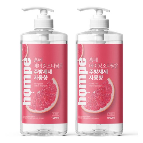 홈페 베이킹소다 담은 주방세제 자몽향, 1L, 2개