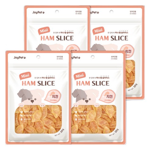 조이펫 강아지 햄 슬라이스 간식, 치킨, 50g, 4개