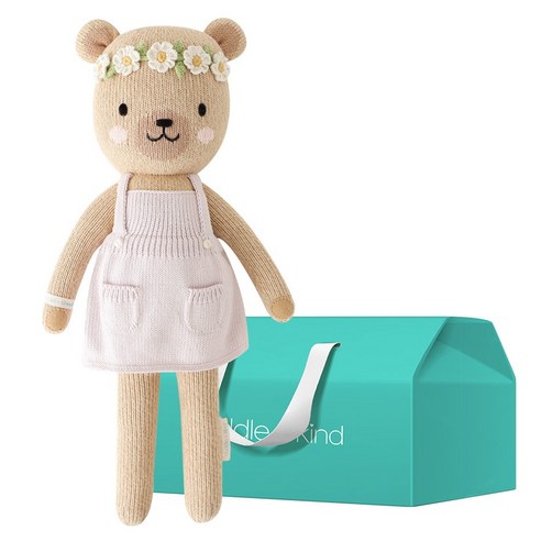 커들앤카인드 100% 핸드메이드 애착인형 + gift box 세트, 리틀 올리비아 허니 베어(인형), 1세트