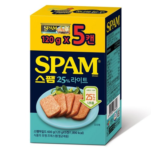 스팸 25% 라이트 노캡 5p, 1개, 600g