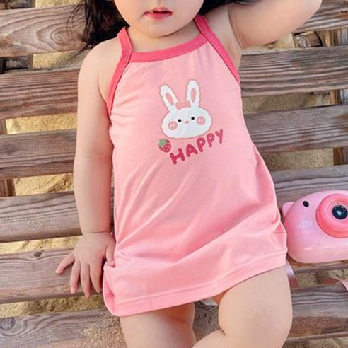 우주아이 여아용 꼬꼬미 끈원피스