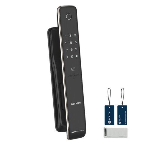 솔리티 웰콤 WiFi 푸시풀 지문인식 Iot 디지털 도어락 WP-4500B, 고객직접설치