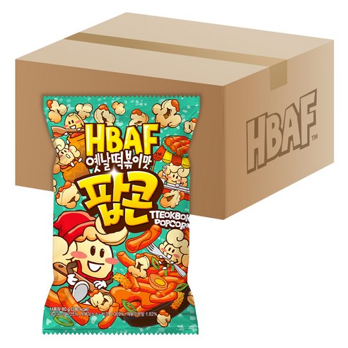 바프 옛날떡볶이맛 팝콘, 80g, 12개