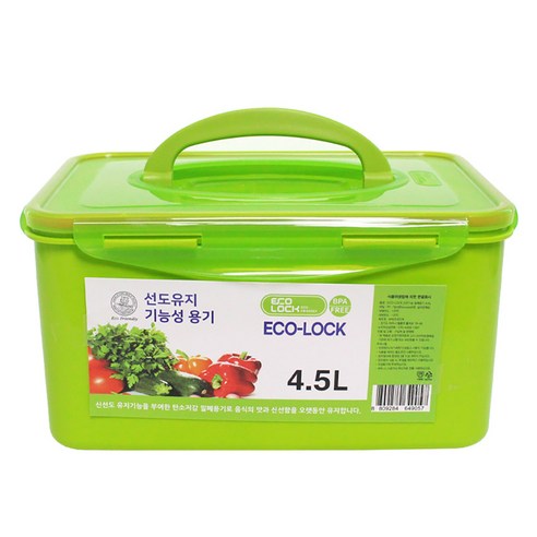 에코락 신선보관 기능성 보관기간연장 김치 밀폐용기, 1개, 4.5L