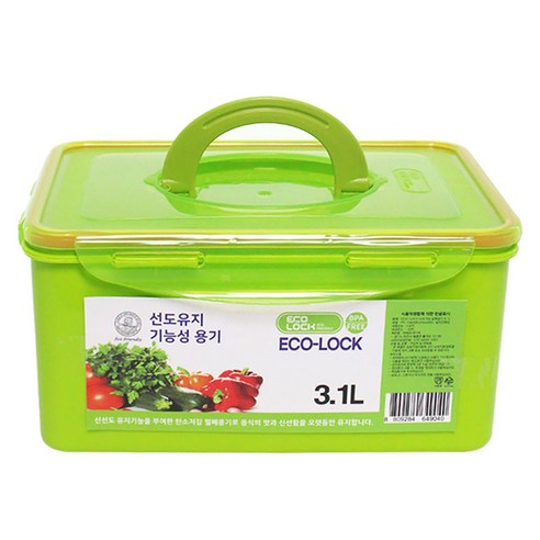 에코락 신선보관 기능성 보관기간연장 김치 밀폐용기, 1개, 3.1L