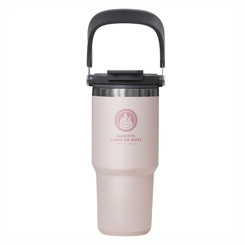 로티캠프 로텀 대용량 손잡이 스텐 보온 보냉 빨대 텀블러, 1개, 750ml, 베이비핑크