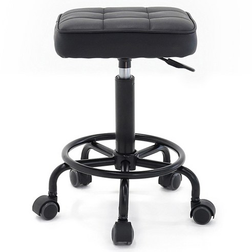 21세기트랜드 340 Chair 사각형 엠보싱 높이조절 보조의자 분체로라형 440 x 440 x 500~650mm, 블랙, 1개