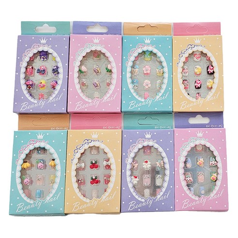 손끝에 피어나는 예술, 단비나인 붙이는 네일팁 8종 세트 탐험기 어린이네일팁