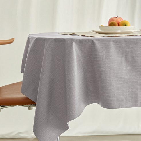 리빙공감 모던 가죽 방수 무지 테이블 식탁보, 그레이, 4인용 와이드(180 x 140 cm), 1개