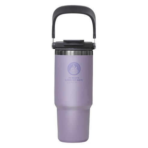 로티캠프 로텀 대용량 스텐 빨대 손잡이 보온 보냉 텀블러, 1개, 900ml, 라벤더