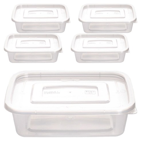 생활미소 사출 다회용 밀폐사각용기 300ml, 1개입, 5개