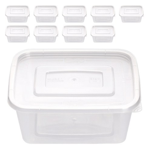 생활미소 사출 직사각 밀폐용기, 10개, 500ml
