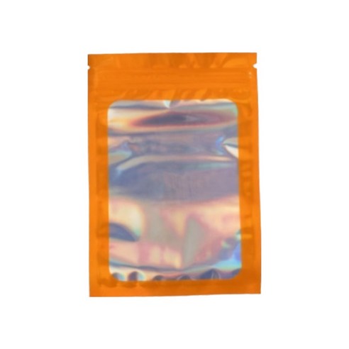 올하이 컬러풀 오로라 다용도 OPP 소품 포카 포장 지퍼백 슬리브 포장봉투 7.5 x 10 cm, 100개, 오렌지