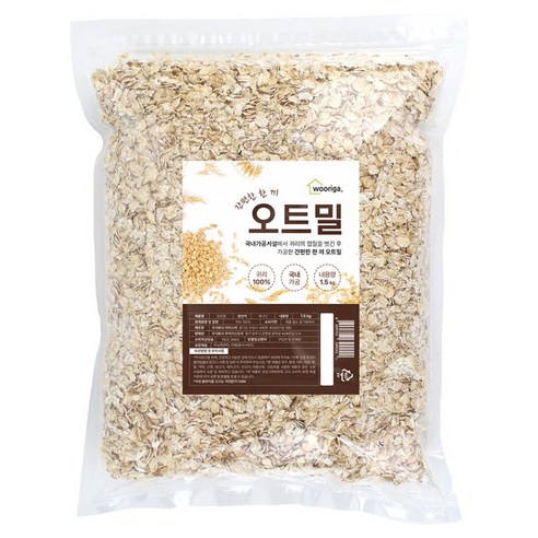 우리가스토리 압착 귀리 오트밀, 1.5kg, 1개