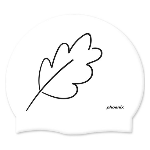 피닉스 디자인 실리콘 수영모 PCS-03, 그리린리프 화이트, 1개