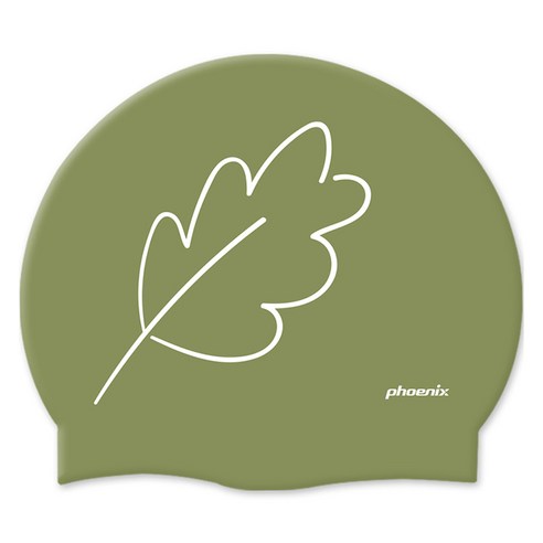 피닉스 디자인 실리콘 수영모 PCS-03, 그린리프 카키, 1개