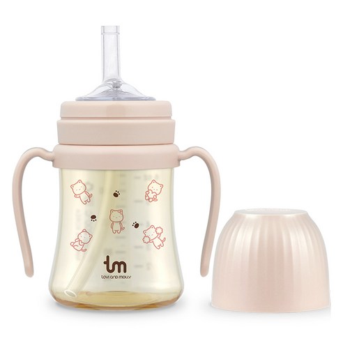 토비앤몰리 유아용 PPSU 몰리 빨대컵 180ml, 1개, 핑크
