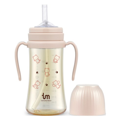 토비앤몰리 유아용 PPSU 몰리 빨대컵 280ml, 1개, 핑크
