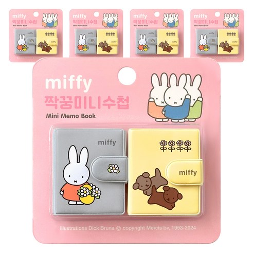 iiGEN 미피 짝꿍 미니수첩 47매 2종 세트, 레드, 5세트